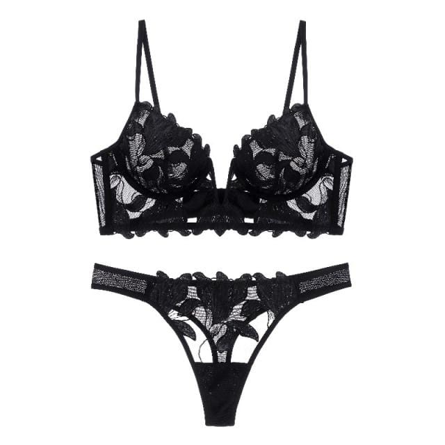 Conjunto de lencería floral Hortensia-Diabolique.es