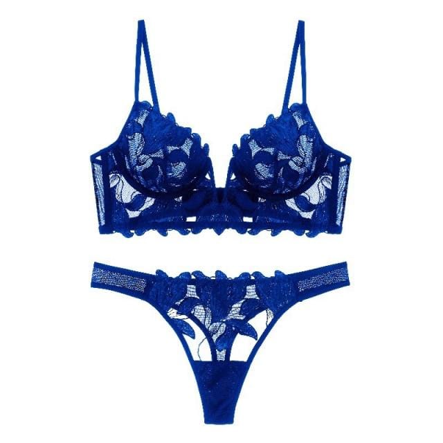 Conjunto de lencería floral Hortensia-Diabolique.es
