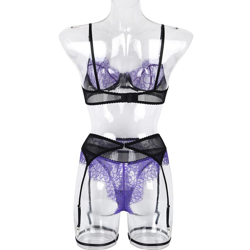 Conjunto de lencería morado Yvonne-Diabolique.es