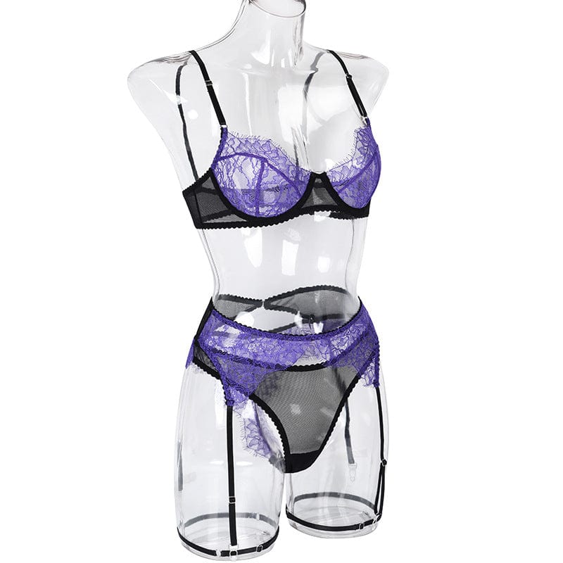 Conjunto de lencería morado Yvonne-Diabolique.es
