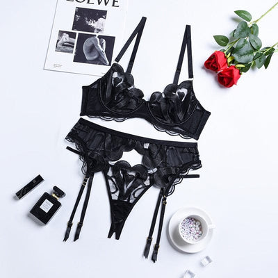 Conjunto de lencería negro Amber-Diabolique.es