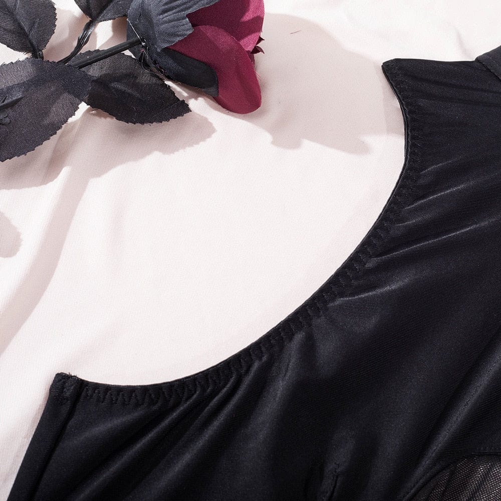 Conjunto de lencería negro de malla Zoe-Diabolique.es