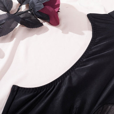 Conjunto de lencería negro de malla Zoe-Diabolique.es
