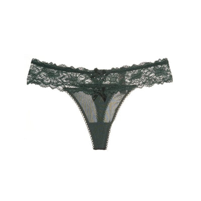 Tanga con lacitos y ribete de encaje-Diabolique.es