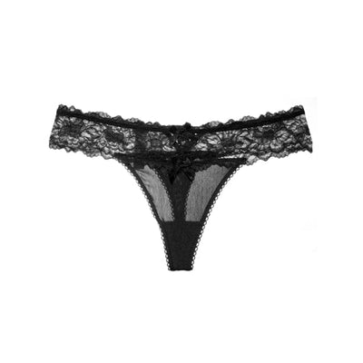 Tanga con lacitos y ribete de encaje-Diabolique.es