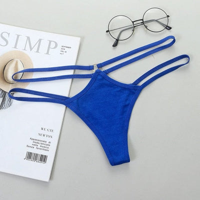 Tanga con tiras decorativas y anillo metálico-Diabolique.es